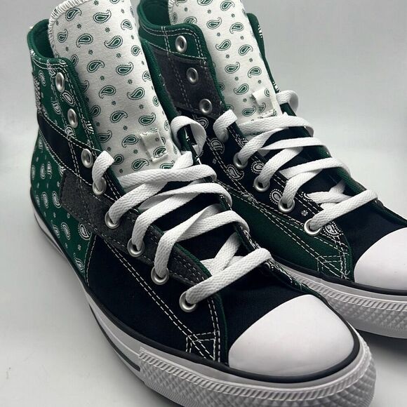 Converse Chuck Taylor All Star Hi Men’s Sz 10.5 Hacked Paisley Patterns Sneakers - Picture 3 of 10